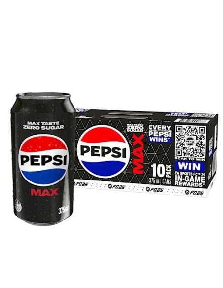 Pepsi Max Cola Cans 375ml x 10