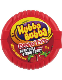 Wrigleys Hubba Bubba Bubble Gum Strawberry Tape 56G x 12