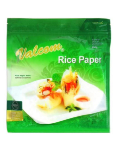 Valcom Papel de arroz 22 cm 24 hojas Paquete x 1