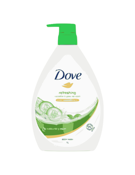 Dove Body Wash Refreshing Cucumber & Green Tea 1ltr x 1