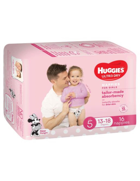 Huggies Walker Girl Nappies 16 Pack x 1