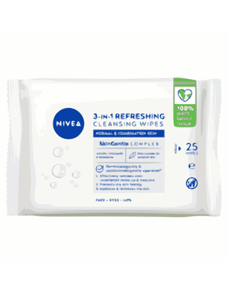 Nivea Visage Refreshing Facial Cleansing Wipes 25 Pack x 1