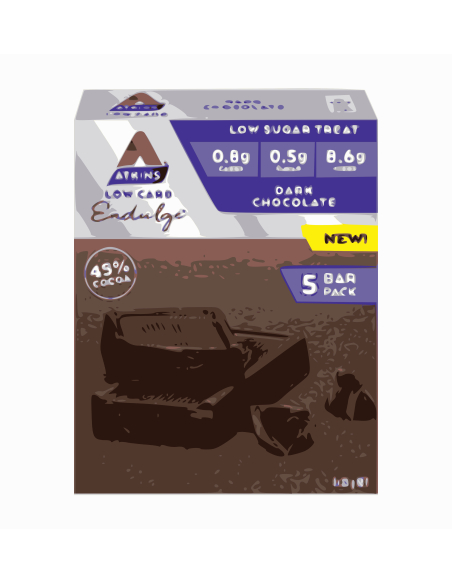 Atkins daagt Dark Chocolate 5 Pack 30G X 6 enive