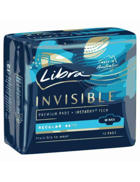 Libra Invisible Wings Regular Pads 12 Pack x 1