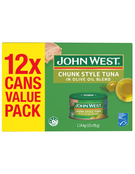 John West Tenttori di tonno dell'olio d'oliva 12 confezione 95g x 1