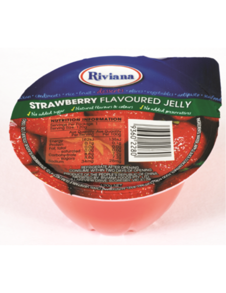 Riviana Jelly Strawberry Tazas 120g x 12