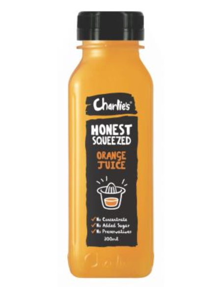 Charlie's Juice Orange Charlies Honest 100% 300ml x 12