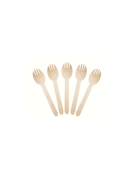 Cast Away Natural Wooden Spork 100 Pack x 1