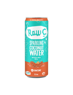 Raw C Acqua di cocco frizzante infusa di Kola 325ml x 12
