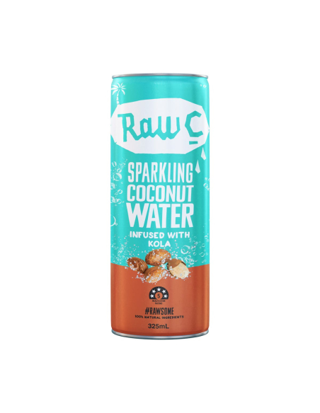 Raw C Acqua di cocco frizzante infusa di Kola 325ml x 24