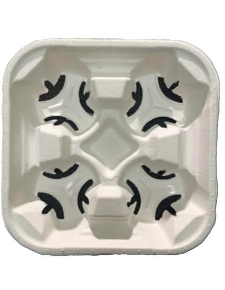 Majestic Tray Carry 4 Cup Sugarcane 75 Pack x 1