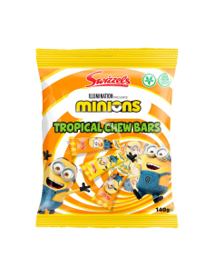 Swizzels Minions Barras de masticación tropical 140g x 12