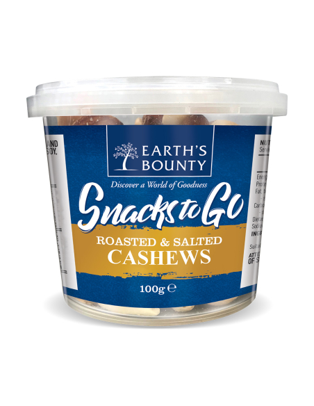 Earth's Bounty Snacks To Go Roasted & Salted Cashews 100g x 12