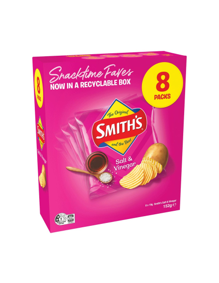 Smith's Salt & Vinegar 8 Pack 152g x 1