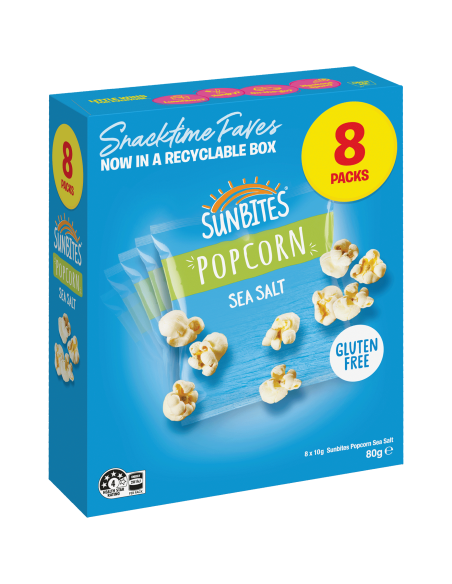 Sun Bites Popcorn Sea Salt 8 Pack 80g x 1