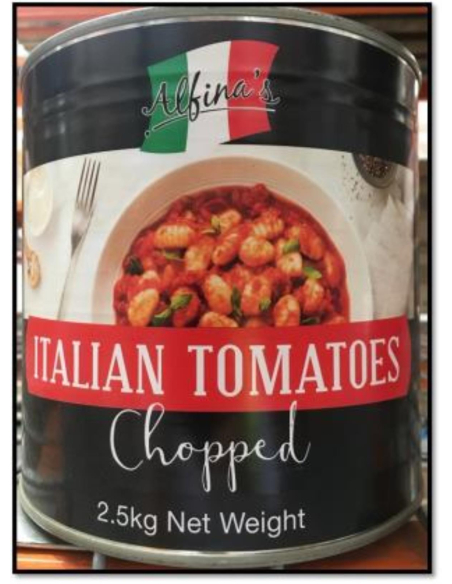 Alfinas Tomatoes Chopped Italian 2.5kg x 1