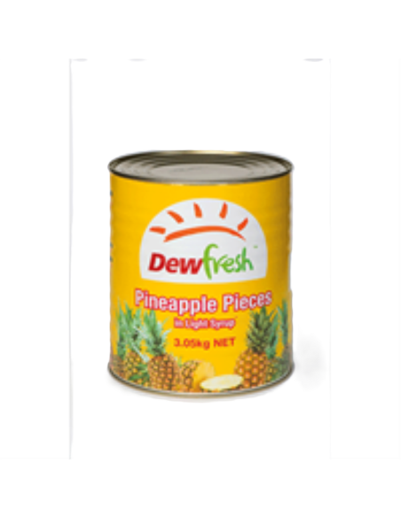 Dewfresh Pineapple Pieces In Light Syrup 3.03kg x 1