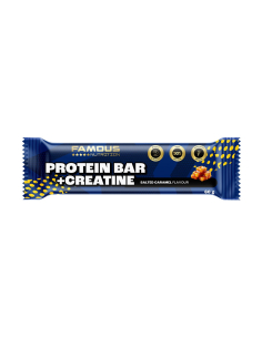 Barre de protéines de nutrition célèbre + caramel salé de créatine 60G x 10