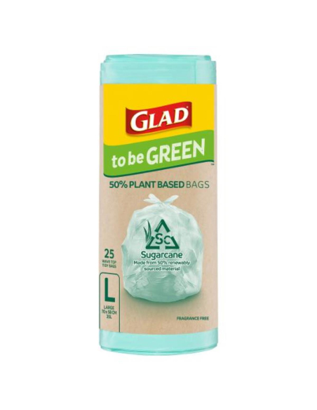Glad 50% Plant Based 50% Bio Wave Top Kitchen Tidy Bags 25 Pack x 12