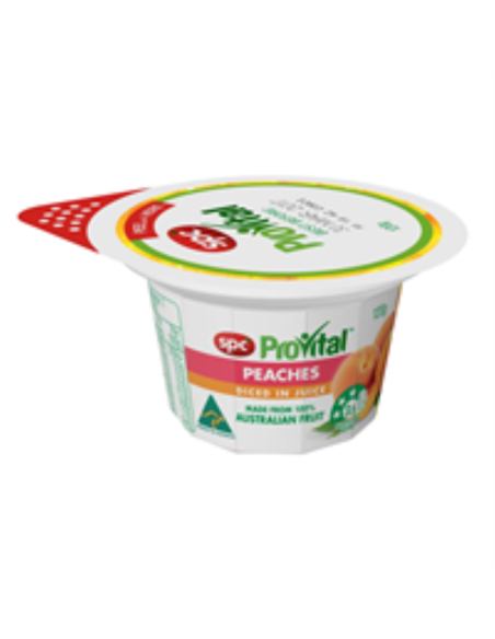 Spc Provital Snack Pack Peaches in natürliches Saft von 120g x 24 gewürfelt