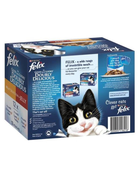 Purina Felix Sélection de la viande agile à double délicieuse 12 pack 85g x 5