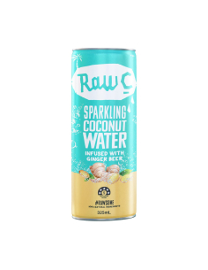 Raw C Sparkling Coconut Water Infused With Ginger Beer 325ml x 12