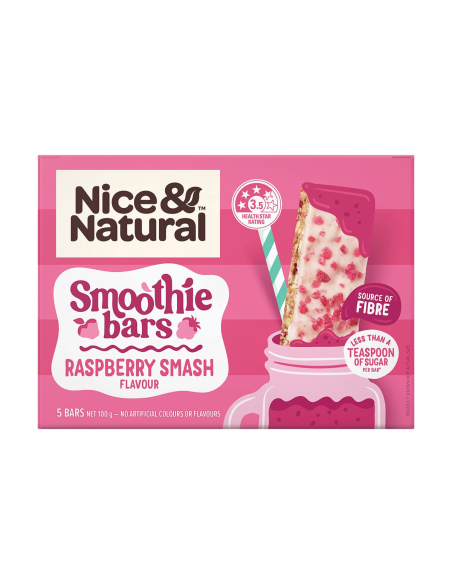 Nice & Natural Smoothie Bary Raspberry Smash 5 Pack 100g x 8