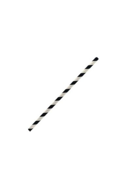 Greenmark Straws Paper Cocktail Black Stripe 250 Pack x 1