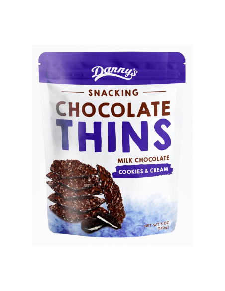 Dannys Chocolate Thins Cookies & Cream 140g x 12