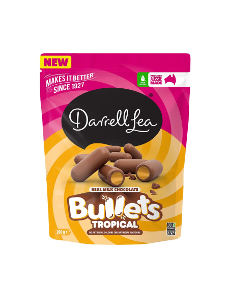 Darrell Lea Milk Chocolate Bullets Tropical 200g x 12