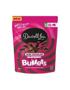 Darrell Lea dunkler Schokoladen-Himbeer-Kugel 160g x 12