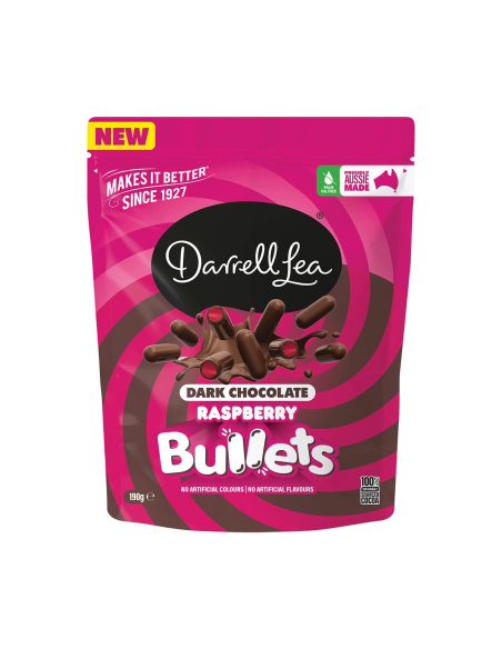 Darrell Lea Dark Chocolate Raspberry Bullet 160g x 12