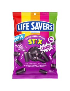 Life Savers Sherbet de raisin FIZZ STIX 200G x 12