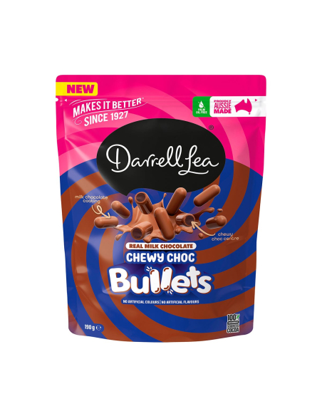 Darrell Lea Chewy Chocolate Milk Bullet 190g x 12