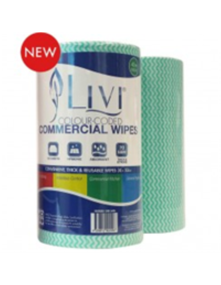 Livi Wipes x 1 Commercial Green 90 Pack x 1
