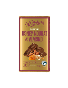 Whittaker的奶油牛奶蜂蜜Nougat＆almonds 250g x 12