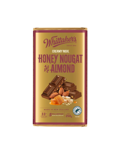 Whittaker's Creamy Milk Honey Nougat & Almonds 250g x 12