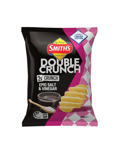 Smith Double Crunch Salt & Vinegar 80g x 12