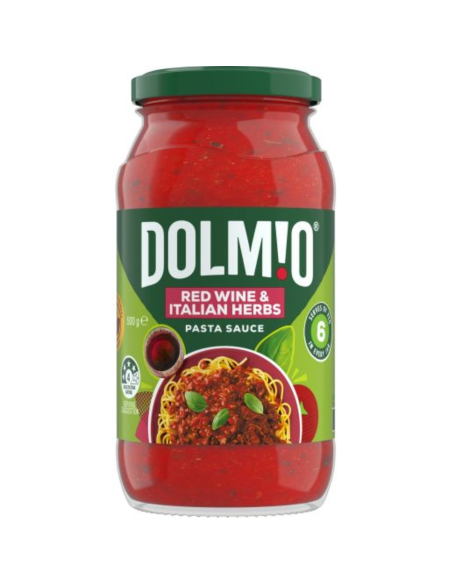 Dolmio Pasta-Sauce-Rotwein und Italienisch-Kräuter 500g x 1