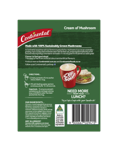 Continental Cream of Mushroom Cup-A-Soup 4 Serveert 70g x 1 2