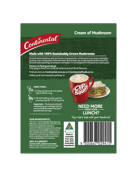 Continental Cream Of Mushroom Cup-a-soup 4 Serves 70g x 1