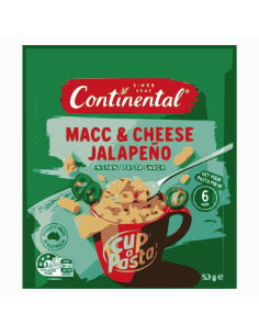 Continental Copa A Pasta Macarrones Y Queso Jalapeño 53G X 10