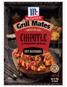 Mccormick Marinade Chipotle和烤大蒜 Grill Mates 40g x 1
