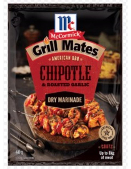 Mccormick Marinade Chipotle和烤大蒜 Grill Mates 40g x 1