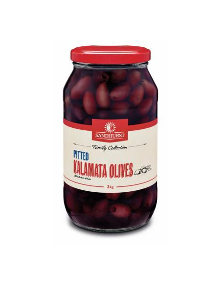 Sandhurst Olives Kalamata Pitted Glass 2Kg x 1