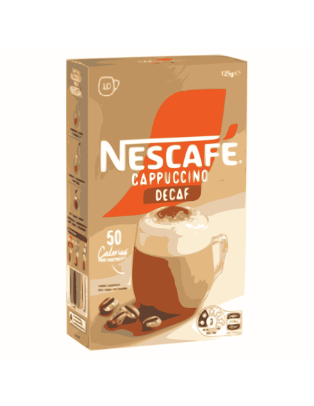 Nescafe カプチーノコーヒーミックスDecafマルチパック10パック12.5g x 4