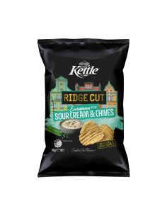Kettle Crema agria de corte de cresta y cebolletas de 90 g x 12