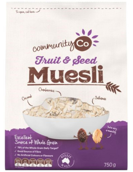 Community Co Obst & Samen Müsli 750g x 6
