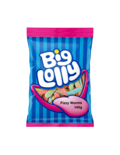 Big Lolly Fizzy Worms 140g x 12