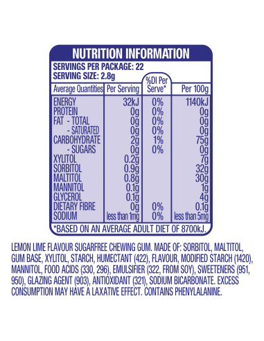 Extra Botella de limón de limón blanco 64G x 6